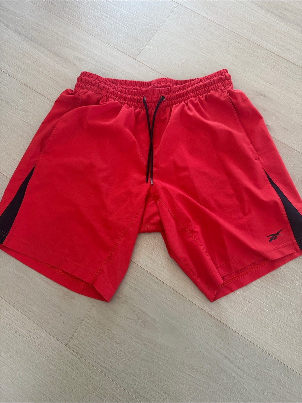 Reebok Red Men’s Athletic Shorts with Black Accents